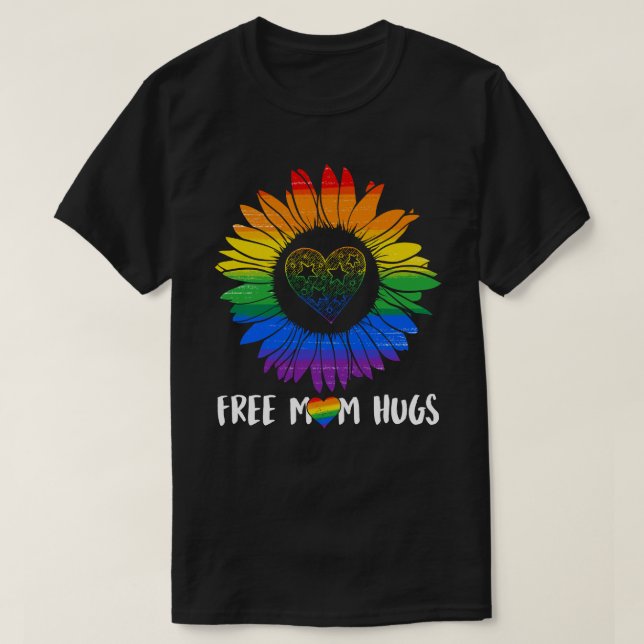 Camiseta Mamá libre abraza el orgullo gay LGBT Daisy Rainbo (Diseño del anverso)