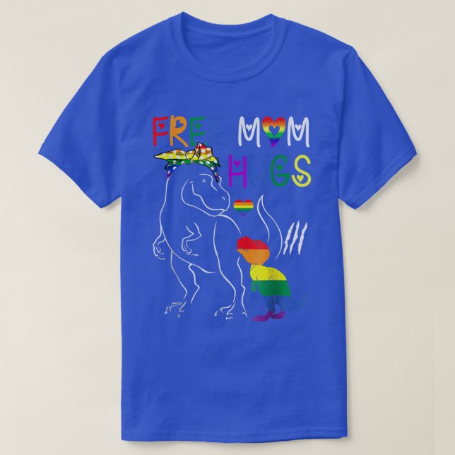 Camiseta Mamá libre abraza el orgullo LGBT Mamá Dinosaurio  (Diseño del anverso)