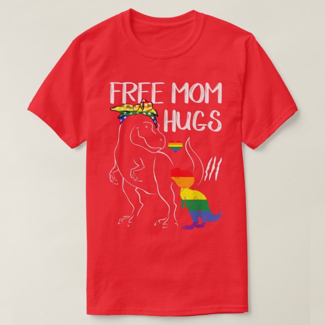 Camiseta Mamá libre abraza el orgullo LGBT Mamá Dinosaurio  (Diseño del anverso)