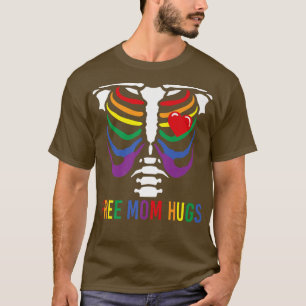 Camiseta Mamá libre abraza esqueleto Rainbow LGBT Gay lesbi