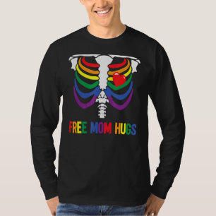 Camiseta Mamá libre abraza esqueleto Rainbow Lgbt Mamá Ga L