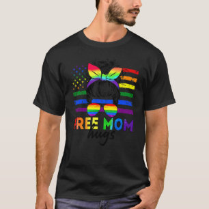 Camiseta Mamá libre abraza gafas de sol desordenadas dicen