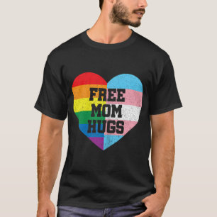 Camiseta Mamá libre abraza la bandera arco iris transgénero