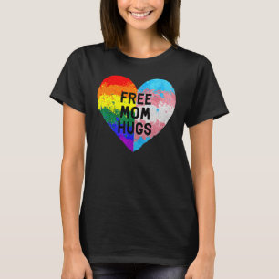 Camiseta Mamá libre abraza la bandera arco iris transgénero