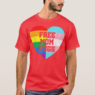 Camiseta Mamá libre abraza la bandera arco iris transgénero