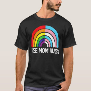 Camiseta Mamá libre abraza la bandera transexual arcoiris d
