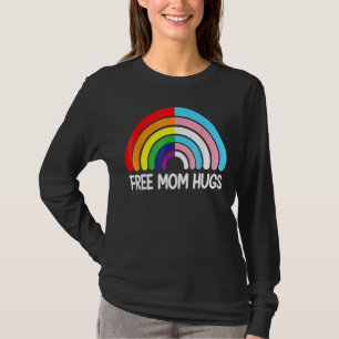 Camiseta Mamá libre abraza la bandera transexual arcoiris d