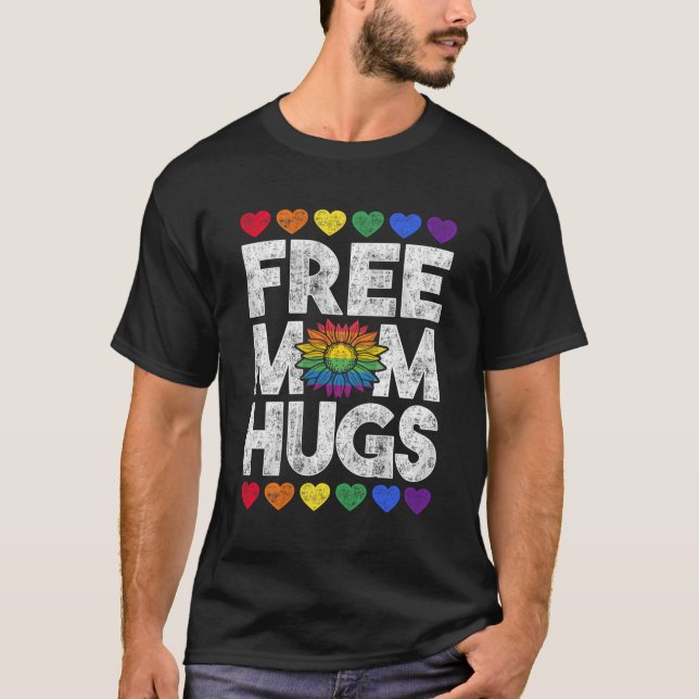 Camiseta Mamá Libre Abraza Lgbt Daisy Flor Arcoiris De Madr (Anverso)