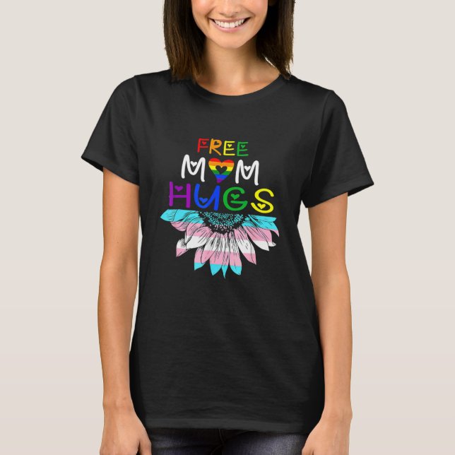 Camiseta Mamá Libre Abraza Lgbt Lgbtq Orgullo Arcoiris (Anverso)