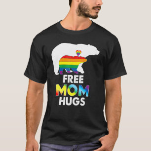 Camiseta Mamá libre abraza oso arco iris Lgbt Orgullo Gay L