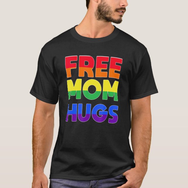Camiseta Mamá Libre Clásica Abraza Al Gay Del Orgullo Lgbt (Anverso)