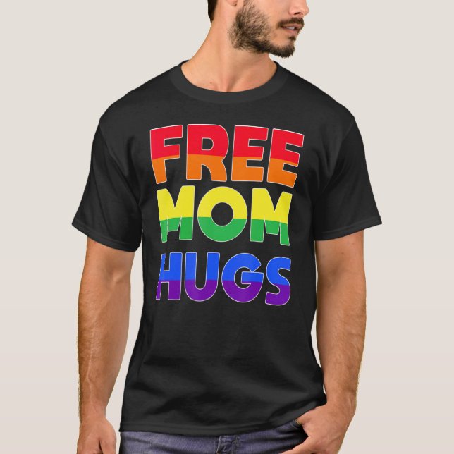 Camiseta Mamá Libre Clásica Abraza Al Gay Del Orgullo Lgbt (Anverso)