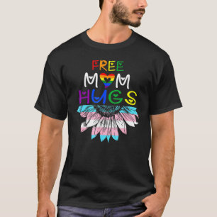 Camiseta Mamá libre de girasol suave abraza Rainbow Lgbtq A