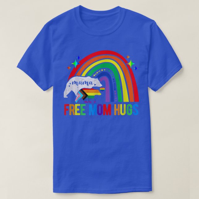 Camiseta Mamá libre LGBT abraza a mamá lleva el arcoiris de (Diseño del anverso)