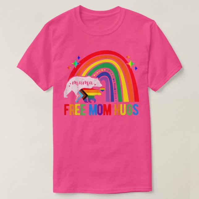 Camiseta Mamá libre LGBT abraza a tu mamá oso oso aliado Ra (Diseño del anverso)