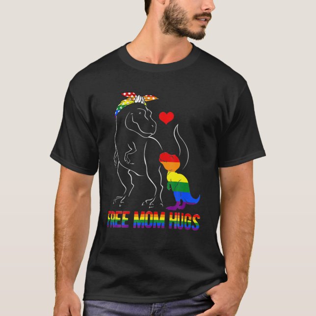 Camiseta Mamá libre LGBT abraza el orgullo de los dinosauri (Anverso)