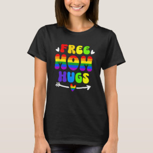 Camiseta Mamá libre retro abraza el arco iris LGBT lesbiana