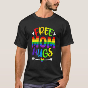 Camiseta Mamá libre retro abraza el arco iris LGBT lesbiana