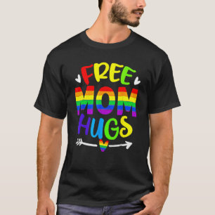 Camiseta Mamá libre retro abraza el arco iris LGBT lesbiana