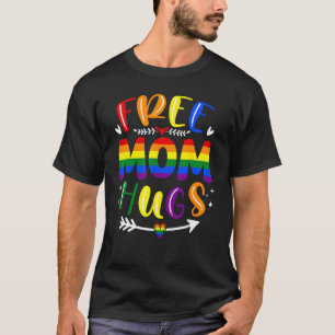 Camiseta Mamá libre retro abraza el arco iris LGBT lesbiana
