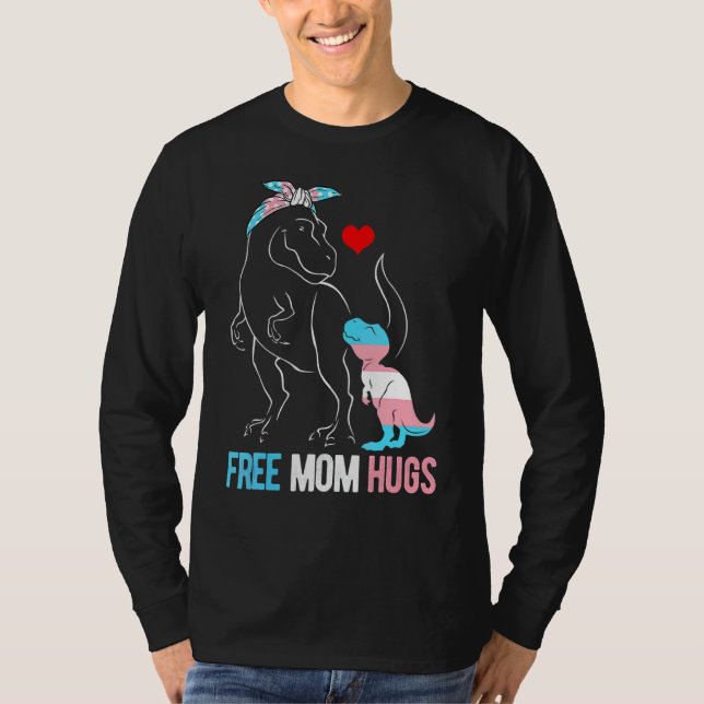Camiseta Mamá libre trans abraza dinosaurios Rex mamá trans (Anverso)