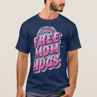 Camiseta Mamá libre vintage abraza a hombres retro arcoiris