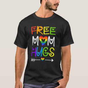 Camiseta Mamá libre vintage abraza el corazón arcoiris Lgbt