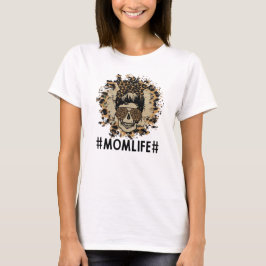 Camiseta Mama Life Funny Skul con gafas de sol y leopardo
