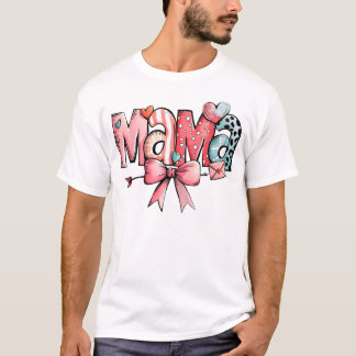Camiseta Mamá Linda con Corazones y Lazo | Vida de Mamá Mod