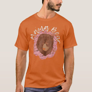 Camiseta Mamá linda con la familia del oso animal mami flor