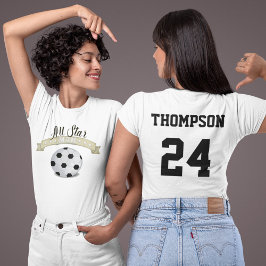 Camiseta Mamá linda Rótulo todo de estrellas de fútbol estr