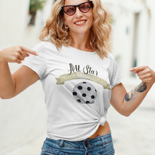 Camiseta Mamá linda Rótulo todo de estrellas de fútbol estr