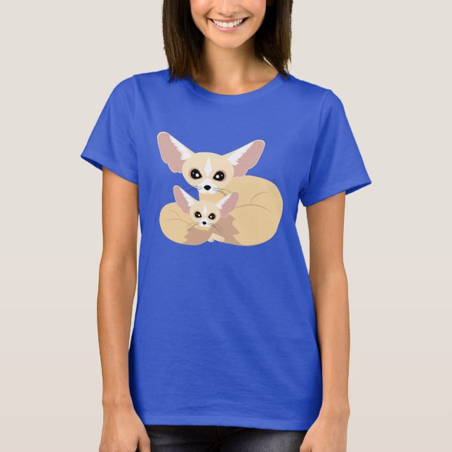 Camiseta Mamá linda y bebé del Fox de Fennec (Anverso)