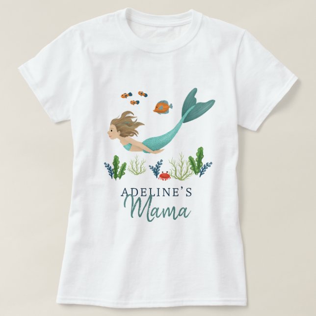 Camiseta Mamá linda y mágica bajo la sirena marina (Diseño del anverso)
