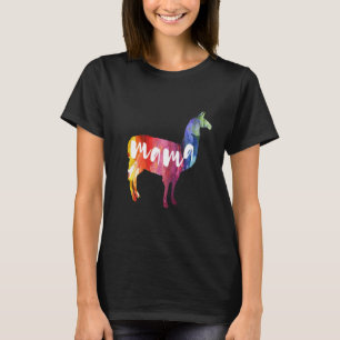Camiseta Mamá Llama. Arte de la acuarela