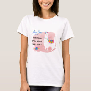 Camiseta Mama Llama dice mente abierta, corazón abierto, br