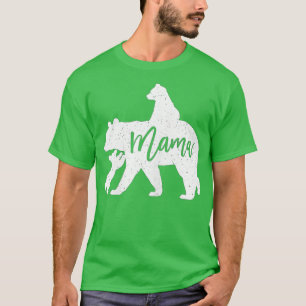 Camiseta Mamá lleva 2 oseznos bebés jugando al revés