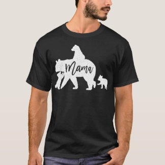 Camiseta Mamá Lleva 3 Bebés De Oso Después De Pasear En Bac
