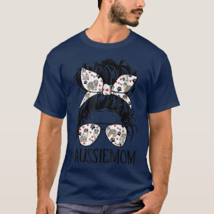 Camiseta Mamá loca, mamá australiana mira al perro del día 