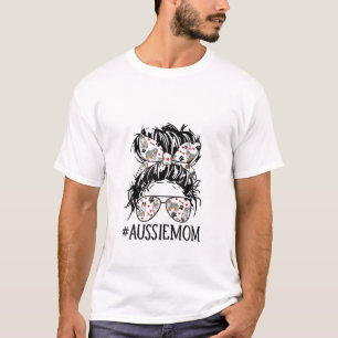 Camiseta Mamá loca, mamá australiana mira al perro del día 