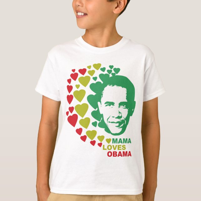 Camiseta Mamá Loves Barack Obama (Anverso)