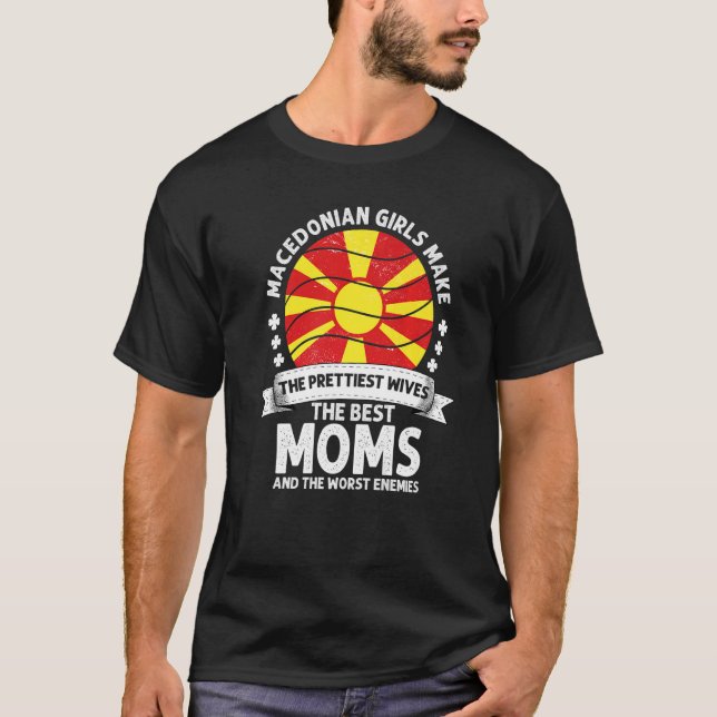 Camiseta Mamá macedonia Día de la Madre mamá ama América ma (Anverso)