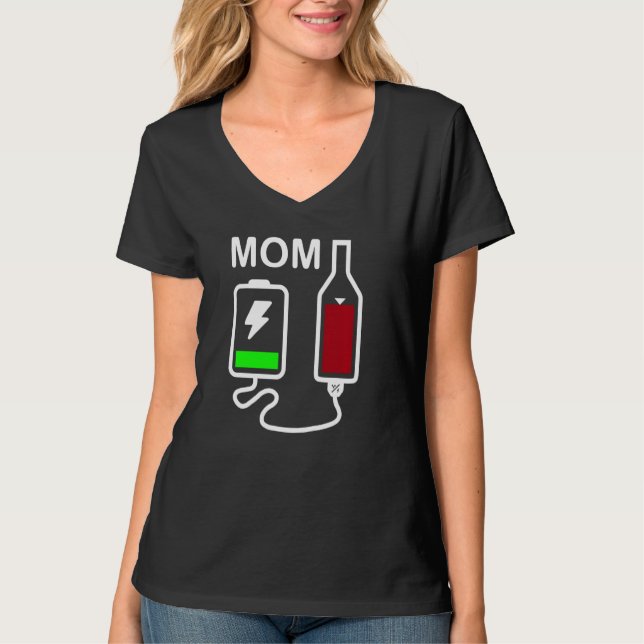 Camiseta Mamá Madre Vida Batería Carga de almacenamiento Bo (Anverso)