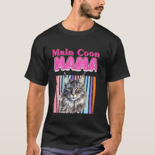 CAMISETA MAMÁ MAINE COON MAMÁ GATO MAINE COON MAMÁ MAINE CO