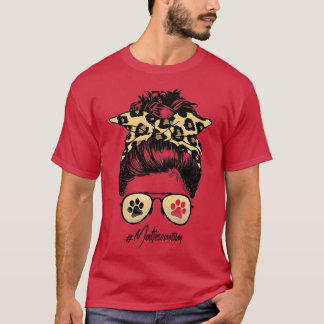 Camiseta Mamá maltesa Perro Mamá Perro desordenado Leopardo