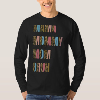Camiseta Mamá mamá Bruh Día de la Madre leopardo chico de l
