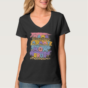 Camiseta Mamá mamá Bruh Leopard Boho Feliz Día de la Madre