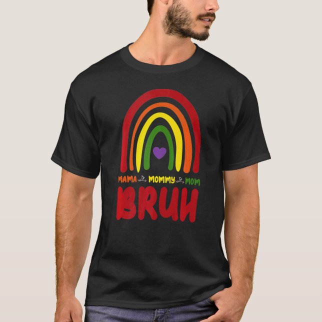 Camiseta Mamá mamá Bruh Rainbow Boho Día de la Madre (Anverso)