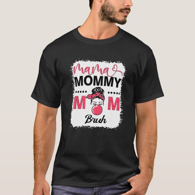 Camiseta Mamá Mamá Mamá Mamá Bruh Mamá Leopardo de la vida  (Anverso)