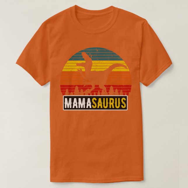 Camiseta Mamá MamaSaurus Madre Retro de Dinosaurios TRex (Diseño del anverso)